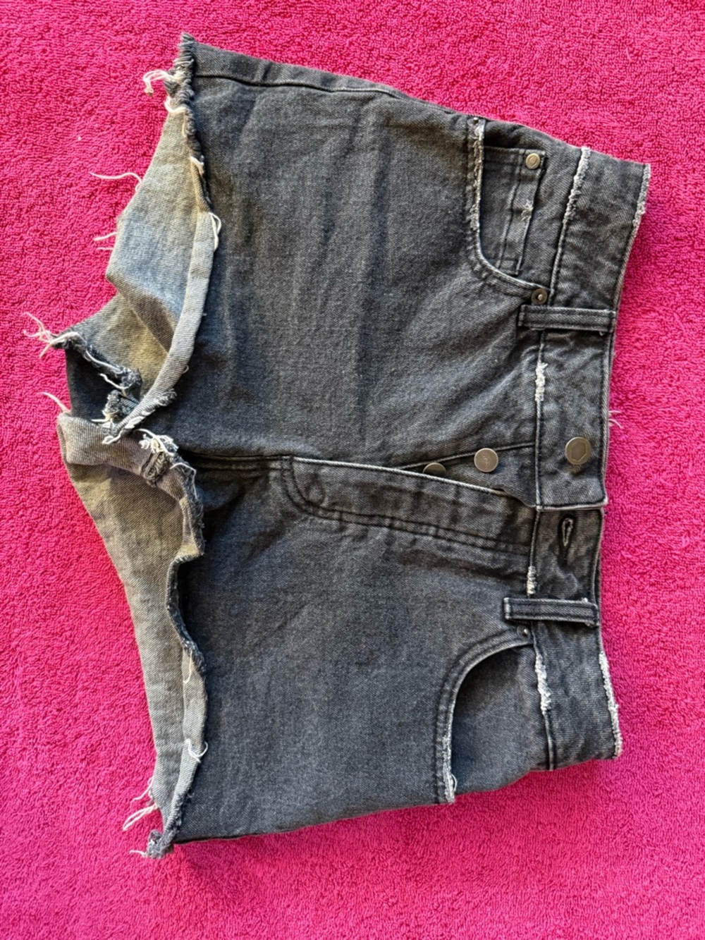 RVCA Black Distressed Denim Jean Shorts